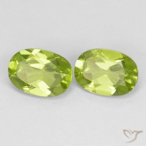 1.78 ctw Green Peridot Stones, Natural Peridot in Oval Facet Shape for Sale