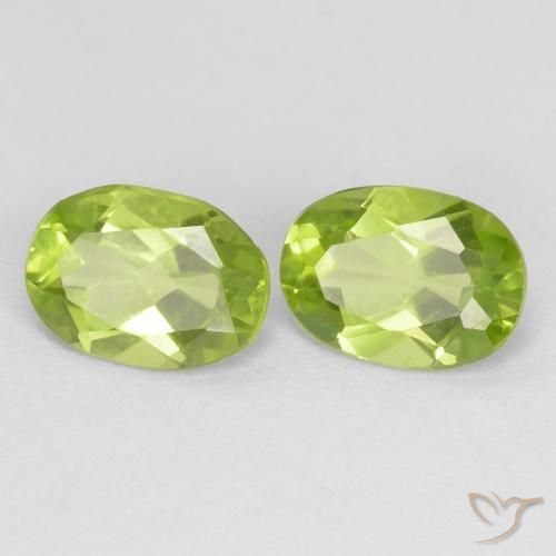1.67 ctw Green Peridot Stones, Natural Peridot in Oval Facet Shape for Sale