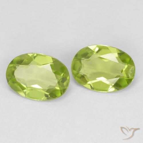 1.49 ctw Green Peridot Stones, Natural Peridot in Oval Facet Shape for Sale
