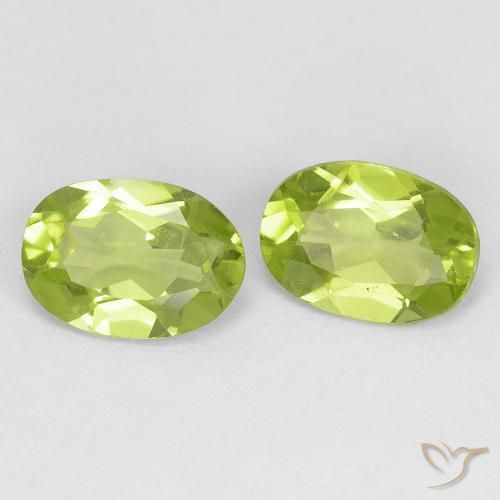 1.57 ctw Green Peridot Stones, Natural Peridot in Oval Facet Shape for Sale