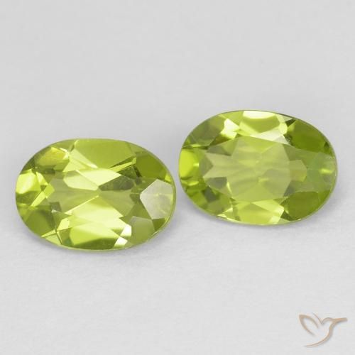 1.72 ctw Green Peridot Stones, Natural Peridot in Oval Facet Shape for Sale