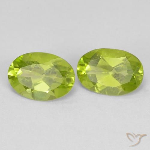 1.51 ctw Green Peridot Stones, Natural Peridot in Oval Facet Shape for Sale