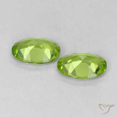 Peridot Gemstones in 7 x 5 mm (calibrated) Size for Sale, Peridot Stones in Lively Green Color