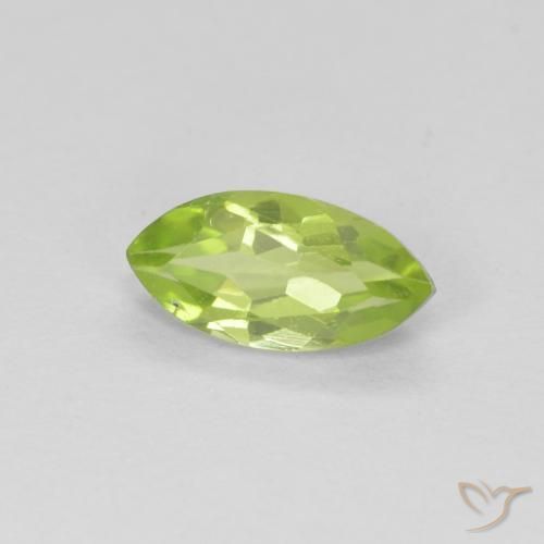 0.66 ct Green Peridot Stone, Natural Peridot in Marquise Facet Shape for Sale