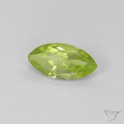 0.68 ct Green Peridot Stone, Natural Peridot in Marquise Facet Shape for Sale