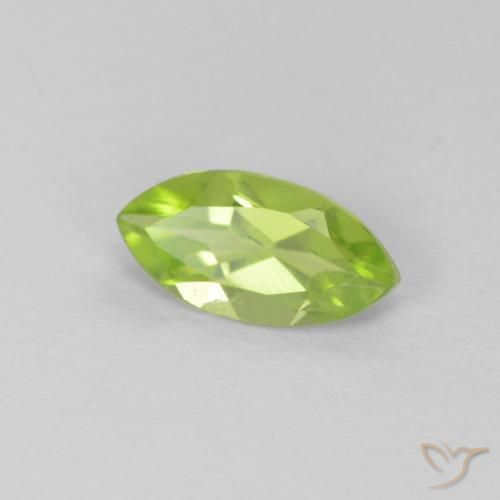 0.68 ct Green Peridot Stone, Natural Peridot in Marquise Facet Shape for Sale