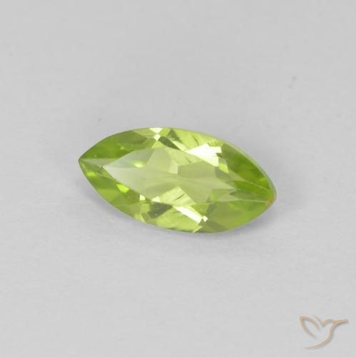 0.64 ct Green Peridot Stone, Natural Peridot in Marquise Facet Shape for Sale