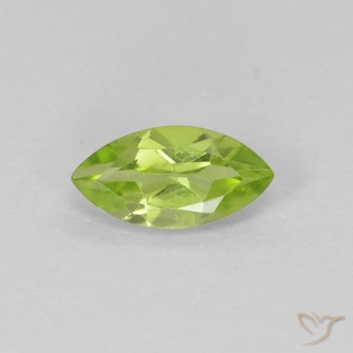 0.66ct Natural Lively Green Peridot, Marquise, VS