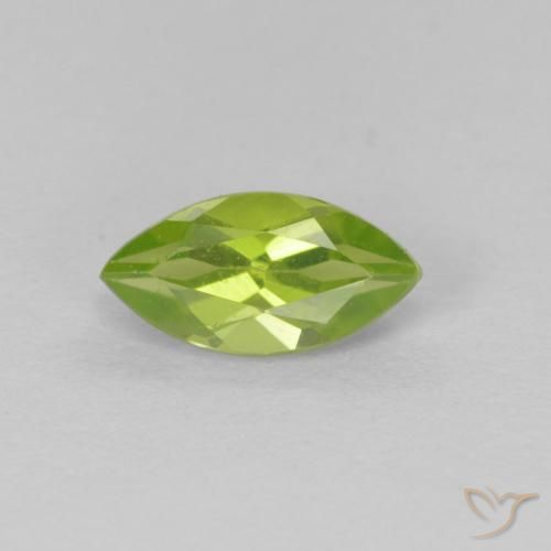 0.75ct Natural Lively Green Peridot, Marquise, VS