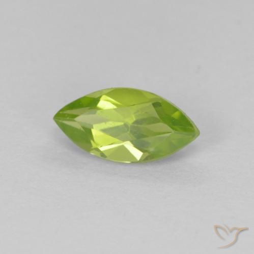 0.75 ct Green Peridot Stone, Natural Peridot in Marquise Facet Shape for Sale