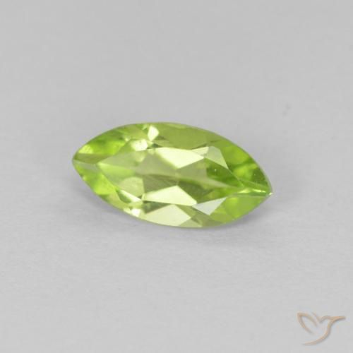 0.62 ct Green Peridot Stone, Natural Peridot in Marquise Facet Shape for Sale