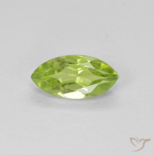 0.70ct Natural Yellowish Green Peridot, Marquise, VS