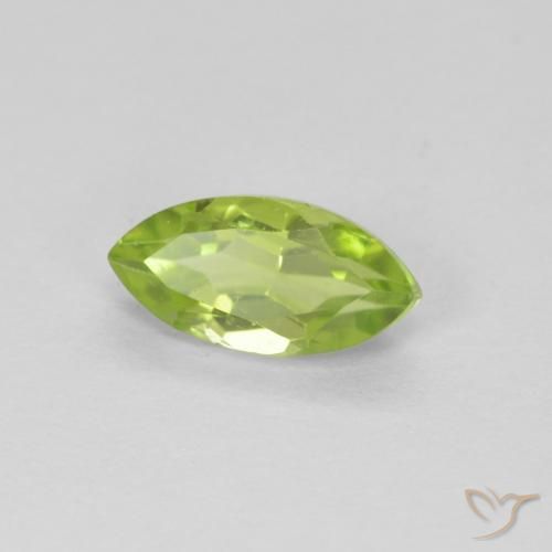 0.70 ct Green Peridot Stone, Natural Peridot in Marquise Facet Shape for Sale