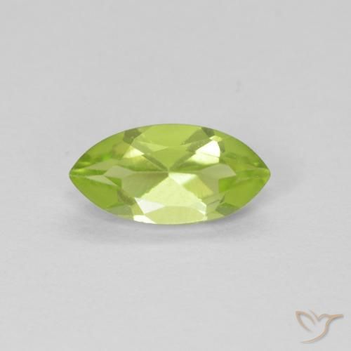 0.64ct Natural Lively Green Peridot, Marquise, VS
