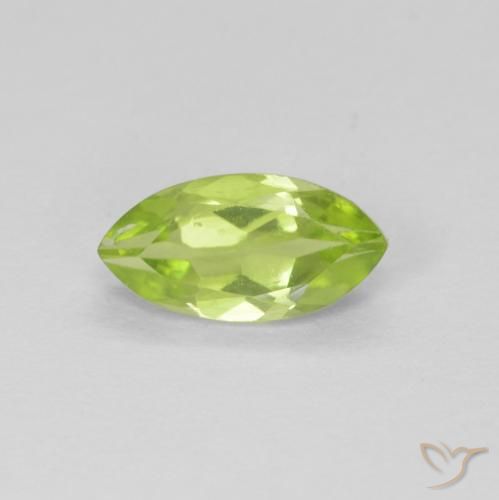 0.65ct Natural Yellowish Green Peridot, Marquise, VS