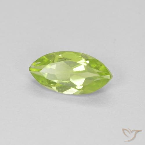 0.65 ct Green Peridot Stone, Natural Peridot in Marquise Facet Shape for Sale