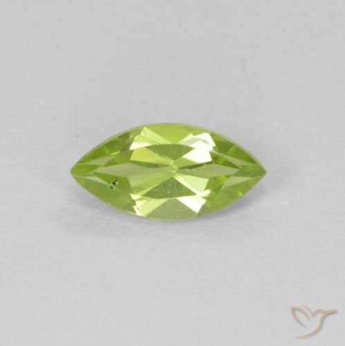 0.65ct Natural Yellowish Green Peridot, Marquise, VS