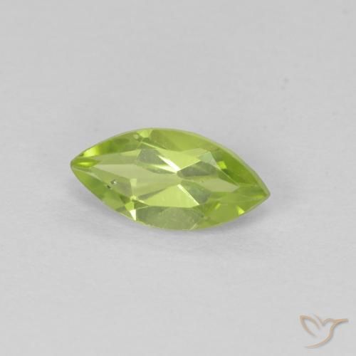 0.65 ct Green Peridot Stone, Natural Peridot in Marquise Facet Shape for Sale