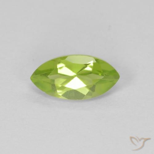 0.72ct Natural Medium Green Peridot, Marquise, VS