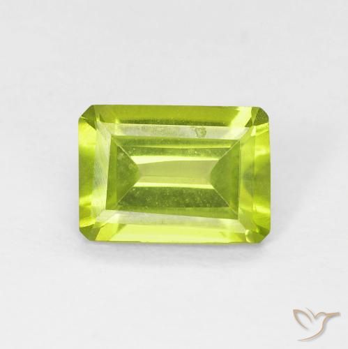 0.93 ct Octagon Cut Peridot, 6.9 x 4.9 mm From China, Photo A
