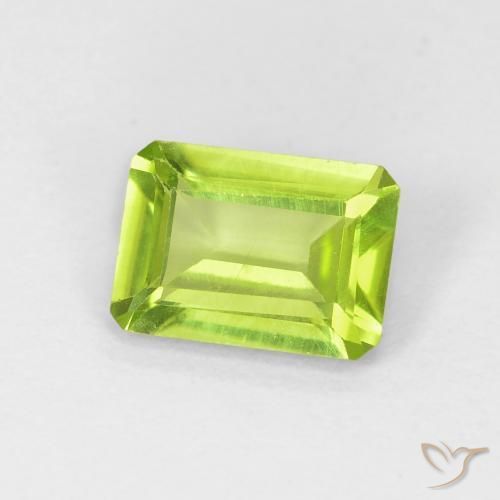0.95 ct Green Peridot Stone, Natural Peridot in Octagon Step Cut Shape for Sale