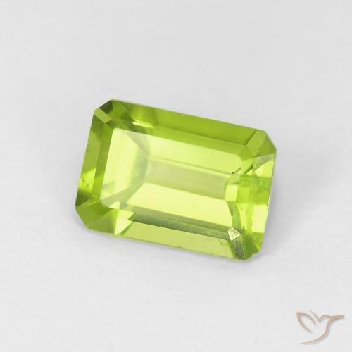 0.93 ct Green Peridot Stone, Natural Peridot in Octagon Step Cut Shape for Sale