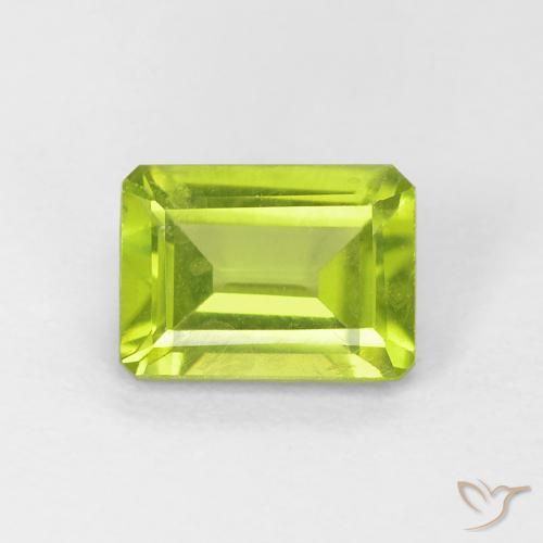 Péridot octogonal de 1,08 ct, 6,9 x 5,1 mm de Chine, Photo A