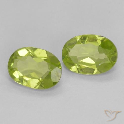 1.71 ctw Green Peridot Stones, Natural Peridot in Oval Facet Shape for Sale