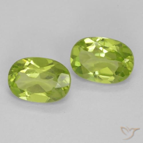 1.71 ctw Green Peridot Stones, Natural Peridot in Oval Facet Shape for Sale