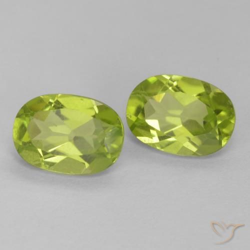 1.79 ctw Green Peridot Stones, Natural Peridot in Oval Facet Shape for Sale