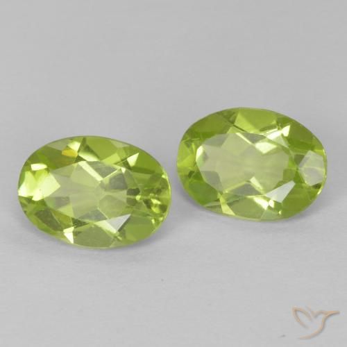 1.51 ctw Green Peridot Stones, Natural Peridot in Oval Facet Shape for Sale
