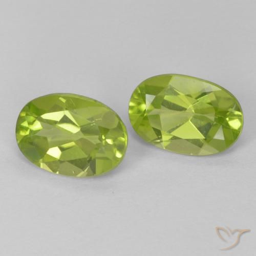 1.62 ctw Green Peridot Stones, Natural Peridot in Oval Facet Shape for Sale