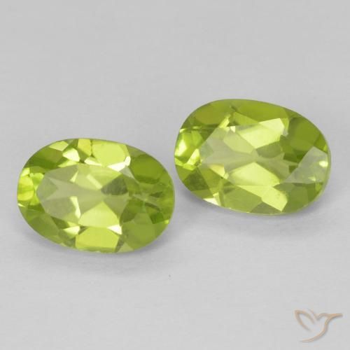 1.89 ctw Green Peridot Stones, Natural Peridot in Oval Facet Shape for Sale
