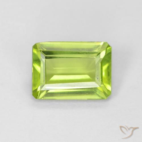 0,98 ct octagonschliff grüner Peridot aus China, Größe 7 x 5,1mm, natürlicher Edelstein, VS Reinheit, 1 Stück octagonschliff Peridot, Mohs-Härte von 6,5 - 7 Geeignet für den täglichen Gebrauch im Schmuck , Produkt-ID: 663011, Photo A
