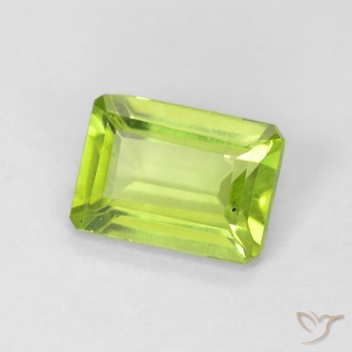 0.98 ct Green Peridot Stone, Natural Peridot in Octagon Step Cut Shape for Sale