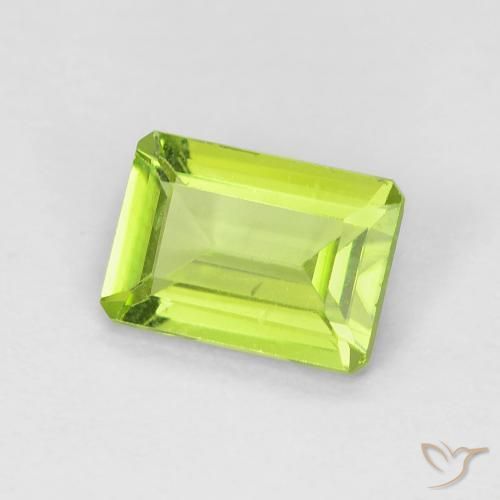 0.92 ct Green Peridot Stone, Natural Peridot in Octagon Step Cut Shape for Sale