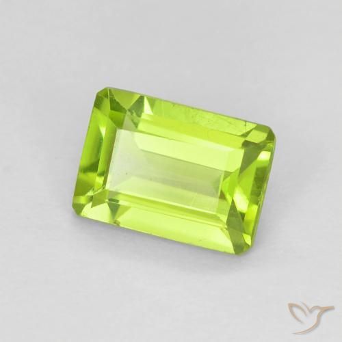 0.98 ct Green Peridot Stone, Natural Peridot in Octagon Step Cut Shape for Sale