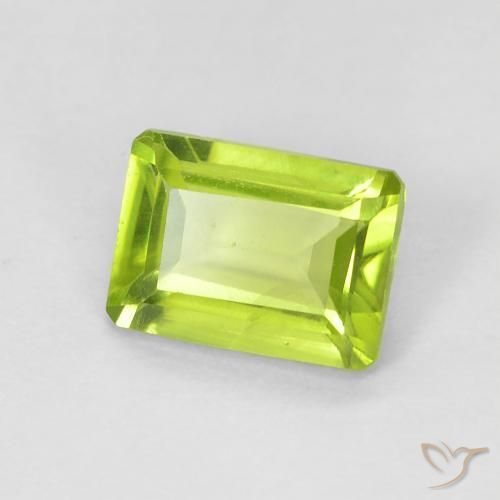 1.09 ct Green Peridot Stone, Natural Peridot in Octagon Step Cut Shape for Sale