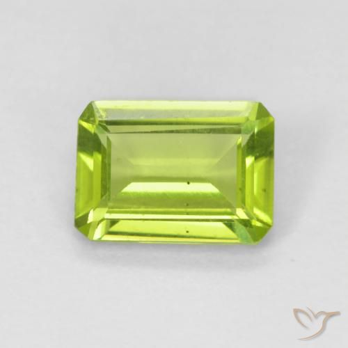 0.99ct Natural Bright Green Peridot, Emerald Cut, VS