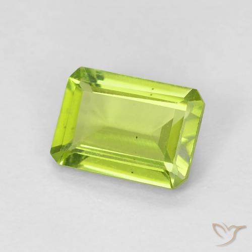 0.99 ct Green Peridot Stone, Natural Peridot in Octagon Step Cut Shape for Sale