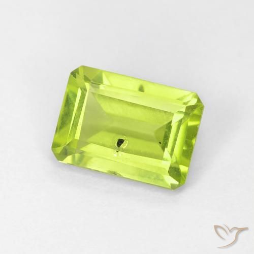 1.04 ct Green Peridot Stone, Natural Peridot in Octagon Step Cut Shape for Sale