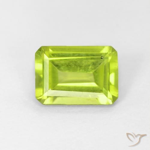 1.02ct Natural Bright Green Peridot, Emerald Cut, VS-SI
