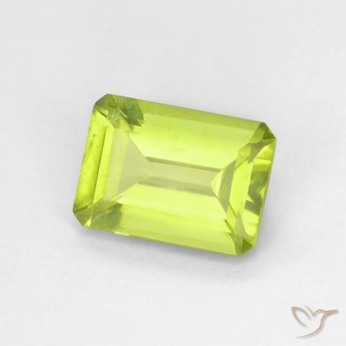 1.05 ct Green Peridot Stone, Natural Peridot in Octagon Step Cut Shape for Sale
