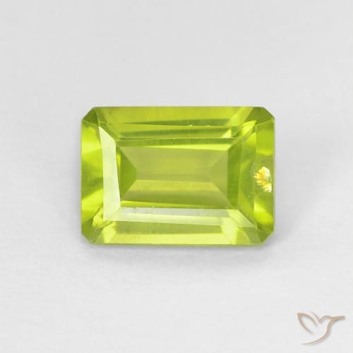 Péridot Octogone / coupe Émeraude en damier des États-Unis 1,1 ct, dimension 7,1 x 5,1mm, pureté vs-si, pierre gemme naturelle Non traité, 1 pièce de péridots de couleur Vert clair, dureté Mohs de 6.5 à 7 convient aux bijoux de tous les jours, pierre de sagesse, Photo A