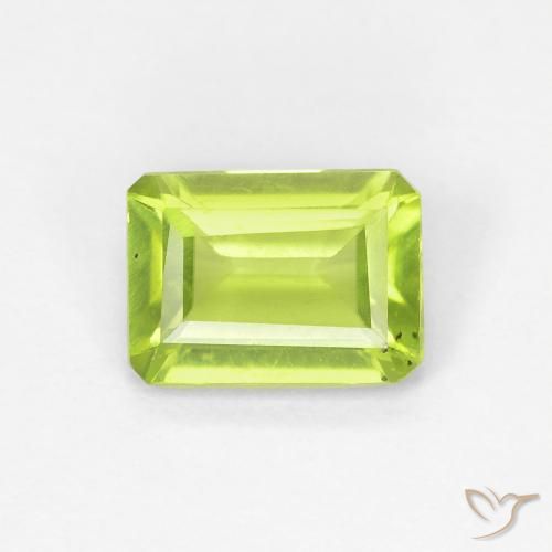 0.97ct Natural Medium Green Peridot, Emerald Cut, VS-SI