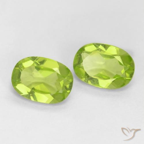 1.77 ctw Green Peridot Stones, Natural Peridot in Oval Facet Shape for Sale