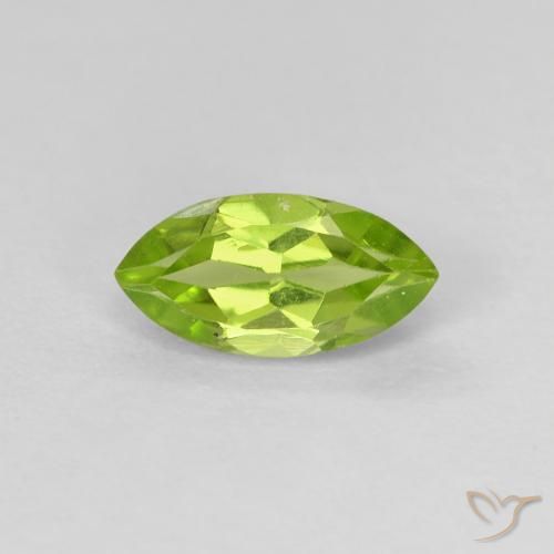0.73ct Natural Lively Green Peridot, Marquise, VVS-VS