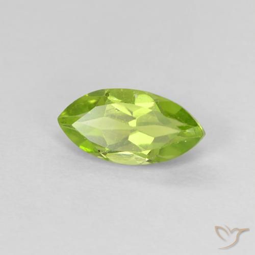 0.73 ct Green Peridot Stone, Natural Peridot in Marquise Facet Shape for Sale