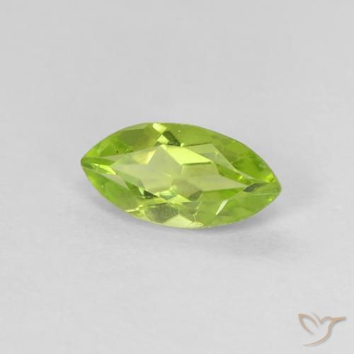 0.67 ct Green Peridot Stone, Natural Peridot in Marquise Facet Shape for Sale