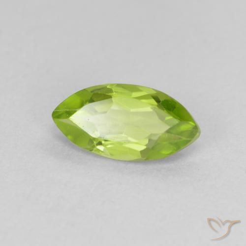0.68 ct Green Peridot Stone, Natural Peridot in Marquise Facet Shape for Sale